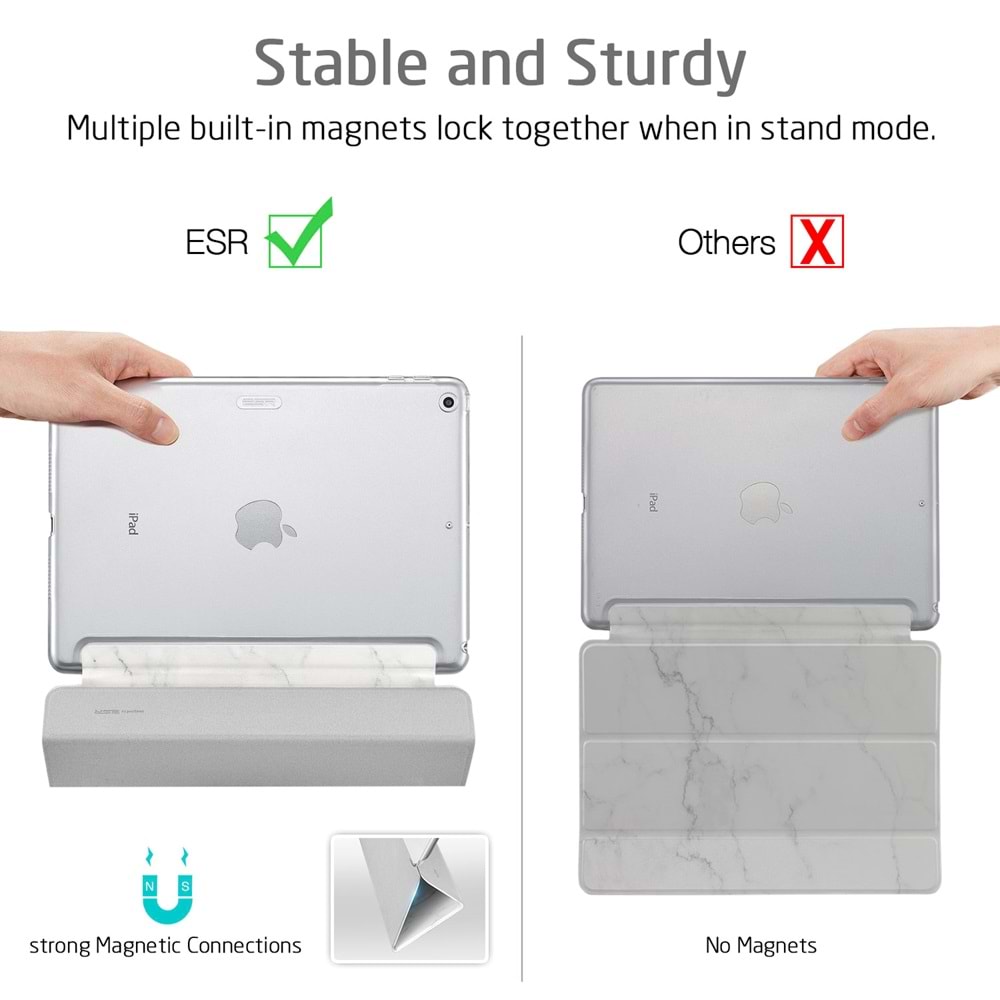 ESR iPad 10.5 2019 Kılıf, Marble,White