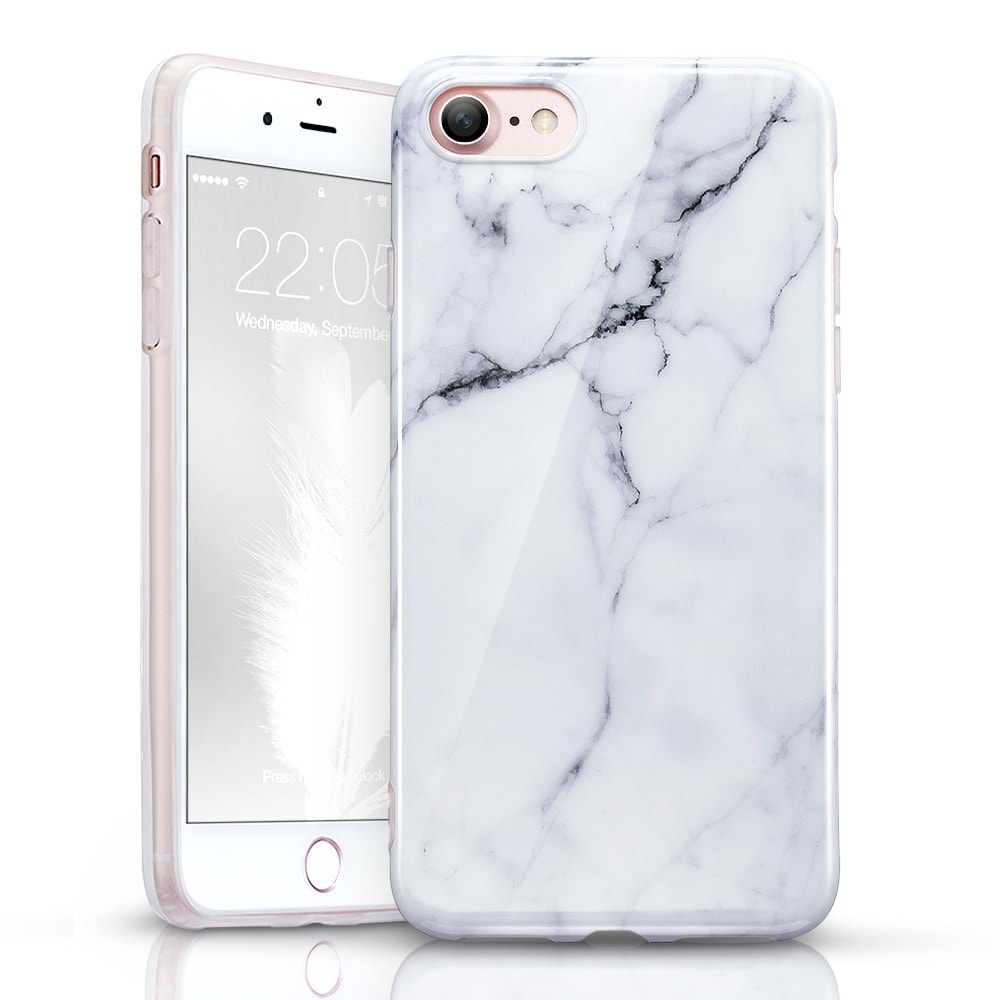 iPhone 7/8 Kılıf, ESR Marble,White Sierra