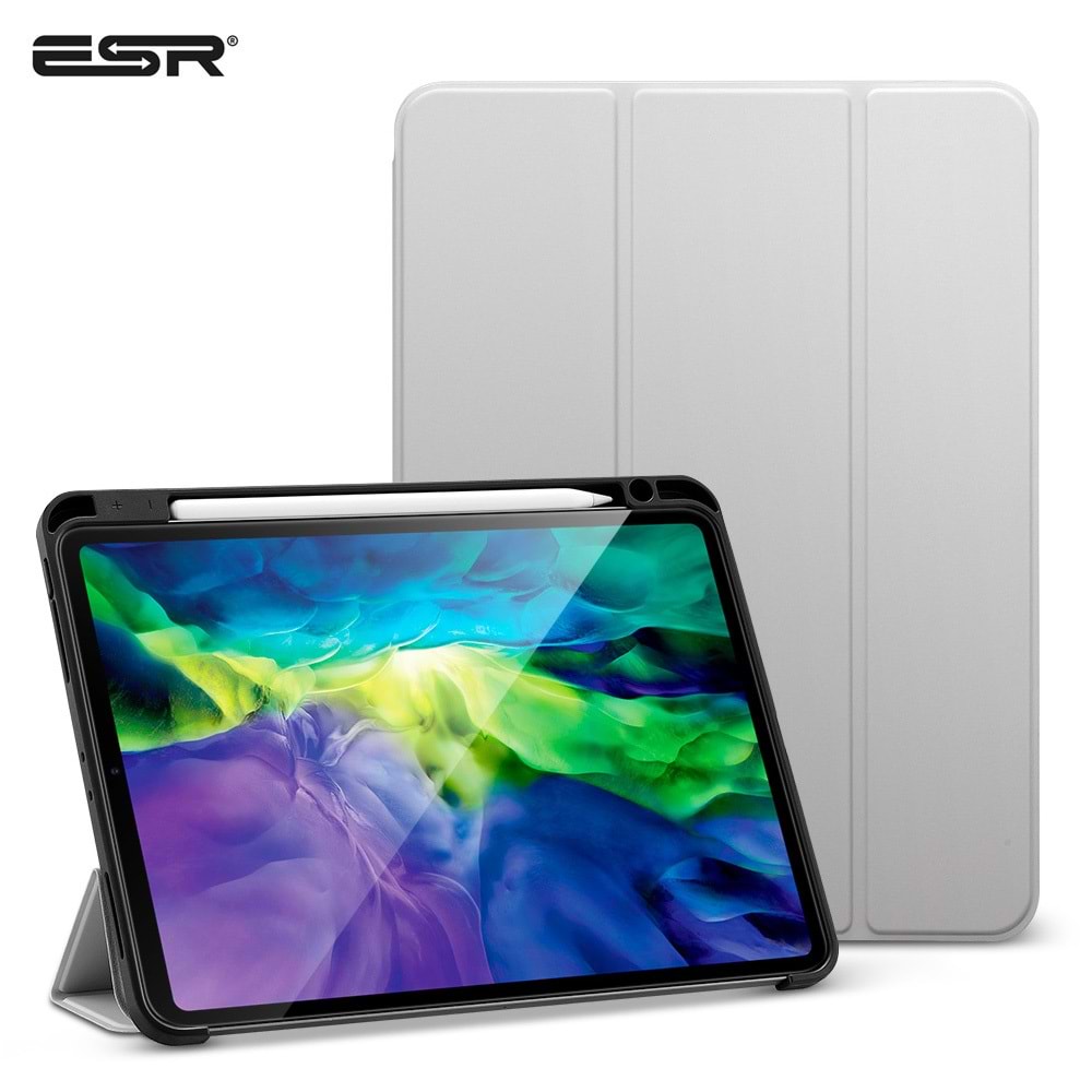 ESR iPad Pro 11 2020 Kılıf-Rebound Pencil-Silver Gray