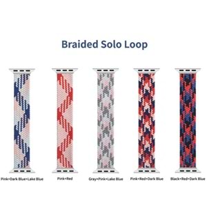 Wiwu Watch Kordon Braided Solo Loop 42-44mm (L:155mm)(Pembe+Kırmızı)