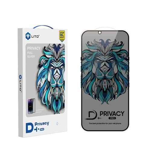 LİTO D+ PRO iPhone 14 Pro Max Privacy Toz Filtreli Ekran Koruyucu