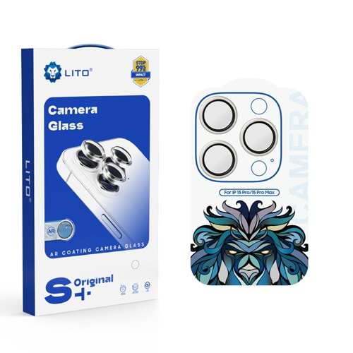 Lito S+ Anti-Reflective iPhone 15 Pro/15 Pro Max Kamera Koruyucu White Titanium